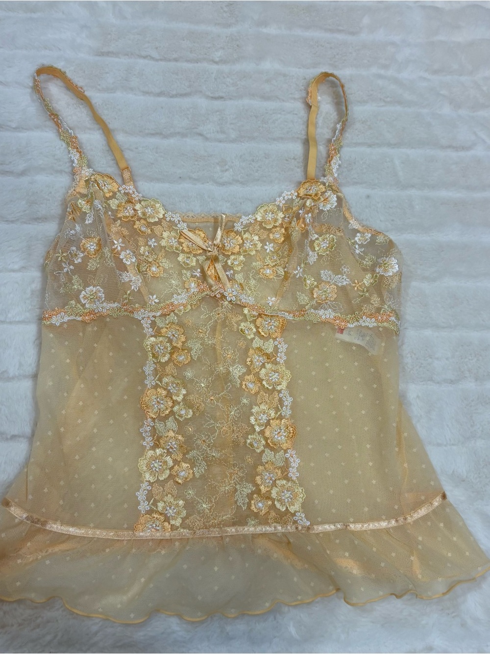 Triumph Floral Embroidered Sheer Chemise - Pale Yellow